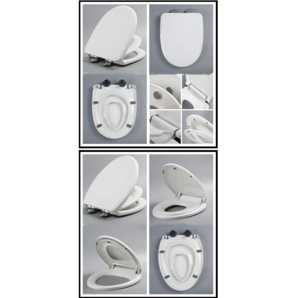 Square Shape Plastic White Toilet Seat Cover With Quick Release And Cushioned Closure