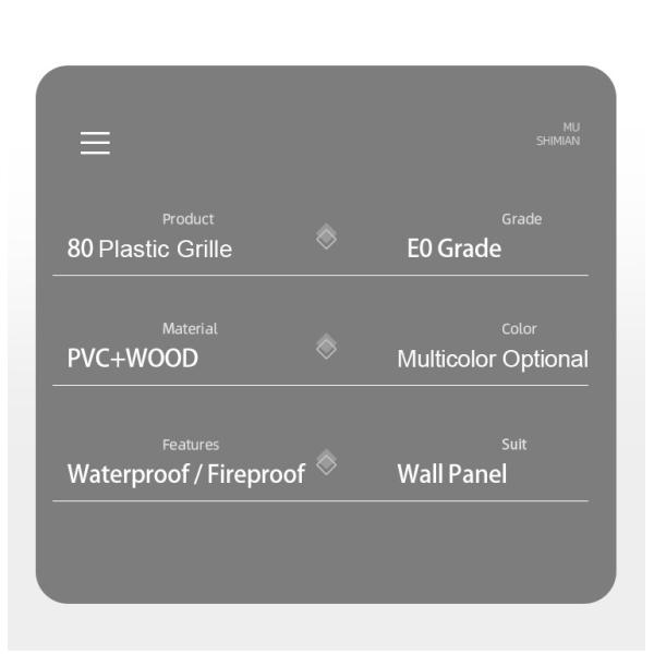 Interior Decoration Environmentally Friendly PVC Moulding Board WPC Grating Panel