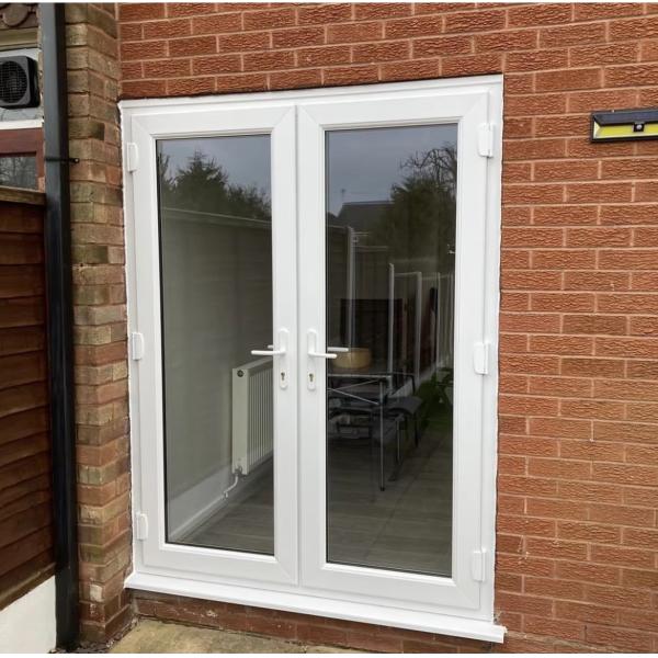 Windproof Double Double Hinged Glass Doors PVC Impact Resistant Glass Door ODM