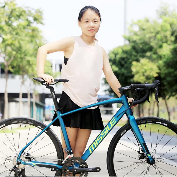 700C Complete Aluminum Carbon Fiber Bicycle 21 Speed Double Disc Brake Full Carbon Road Bike