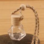 8ML Diamond Perfume Bottle, Car Perfume Bottle Pendant, Transparent Glass, Empty
