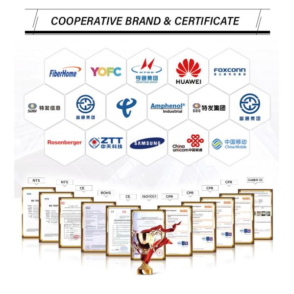 Number of Conductors ≥ 10 FTTH 2 Core Fiber Optic Drop Cable 1km GJYXCH with Custom Length