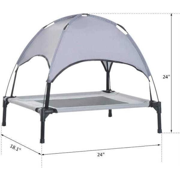 600D 30in Raised Canopy Dog Bed Moisture Proof Portable