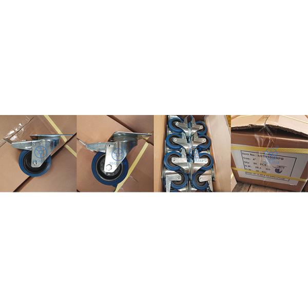 6" Soft Elastic Wheel Medium Duty Swivel Plate Casters Wheels 350kg Capacity