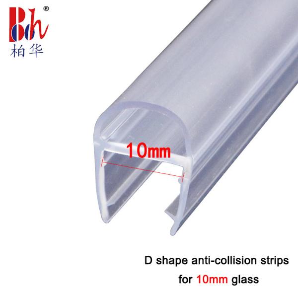 Waterproof Shower Door Seal Strip D Shaped Anti Collision Transparent PVC Material
