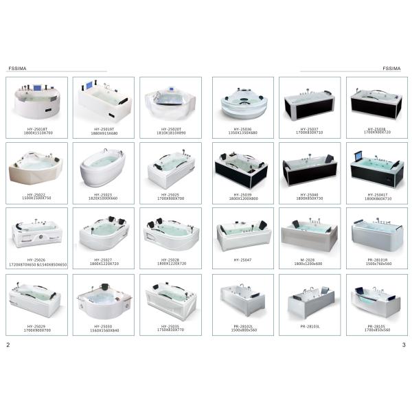 1700 X 800 Whirlpool Freestanding Hydrotherapy Bathtub Shower Combo Square