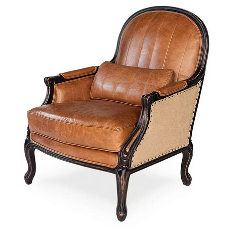 NEW French style leather cover furniture living room upholstered Accent Chair Accent Chair