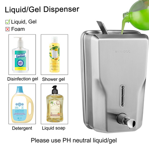 Heavy Duty 1200ml Stainless Steel Soap Dispense Commercial Bathroom Accessories