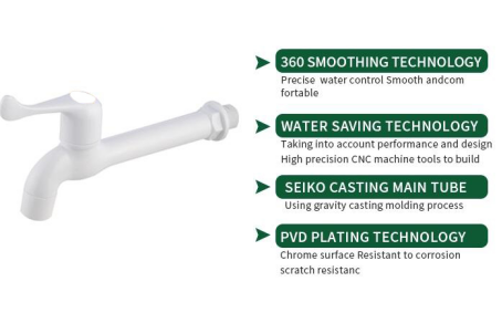 Plastic PP PVC ABS Water Bib Tap Wall-Mounted Bathroom Faucet Accessory Type