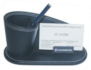 Cheap Hotel Guestroom Leather  Name Card  And Pen Holder wholesale
