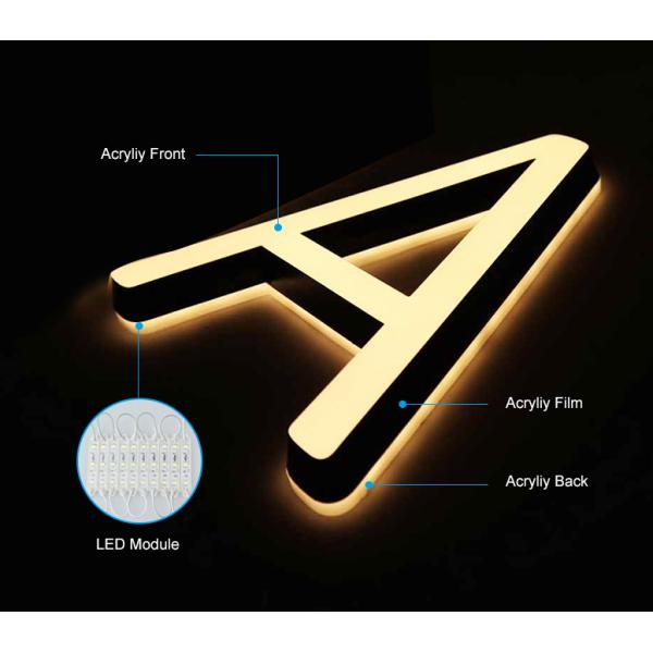 ODM 3D LED Letter Signs Eye Catching 3000k-6500k Color Temperature