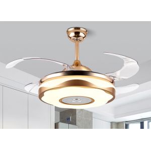 China 4 Blades Bladeless Remote Control Ceiling Fan Light 48W 72W on sale