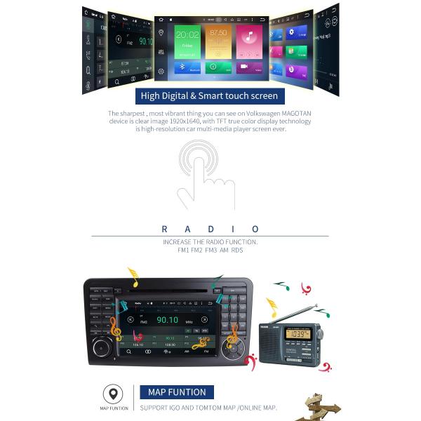 Multi Touch Screen Mercedes Benz Car Dvd Player HMDI Output Optional