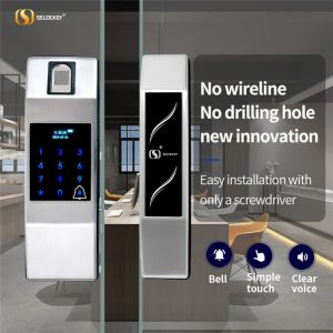 Cheap Fingerprint Frameless Glass Door Locks wholesale