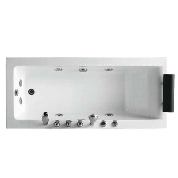 Fiberglass Acrylic Waterfall Whirlpool Bathtub Hotel Indoor 66.93"