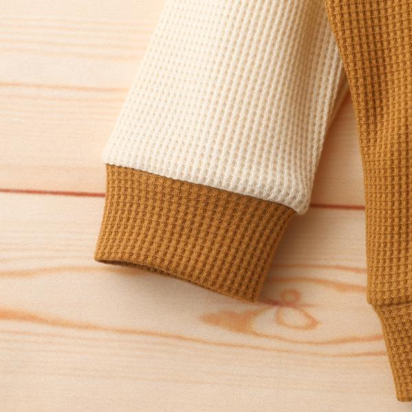 Children'S Kids Waffle Solid Color Stitching Sets ODM