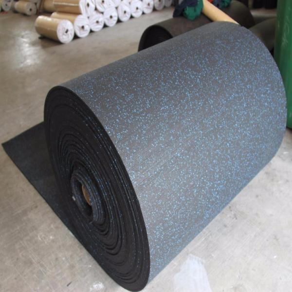 Black Rubber Sports Flooring , Gym Sports Flooring Anti - Slip Feature