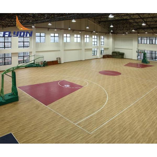 Multi Purpose PVC Vinyl Flooring For School Oak Style / Vinyl Sports Flooring