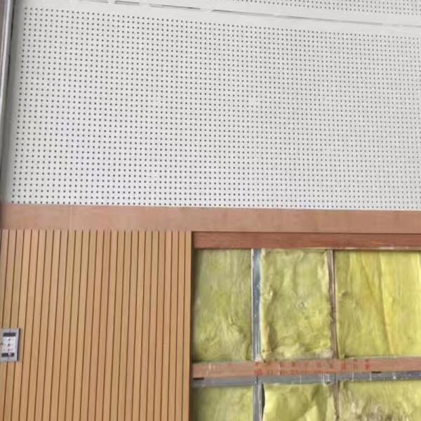 MDF Material Polyester Fiber Board Hotel Wooden Perforated Acoustic Ceiling Panel