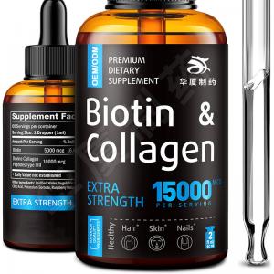 Cheap Private Label Biotin Hair Growth Drops Liquid Collagen Supplement wholesale