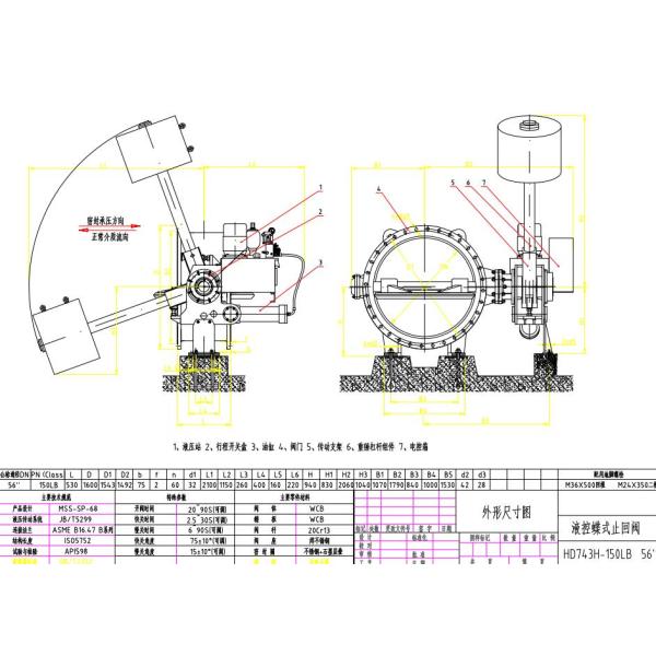 Long Pattern Hydraulic Butterfly Check Valve Made By ASTM A216 GR WCB,PN16