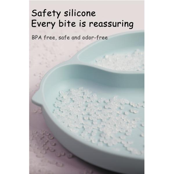 Non-Slip And BPA-Free Silicone Childrens Shark Feeding Plate BPA Free Morden Babi Dishes For Toddlers