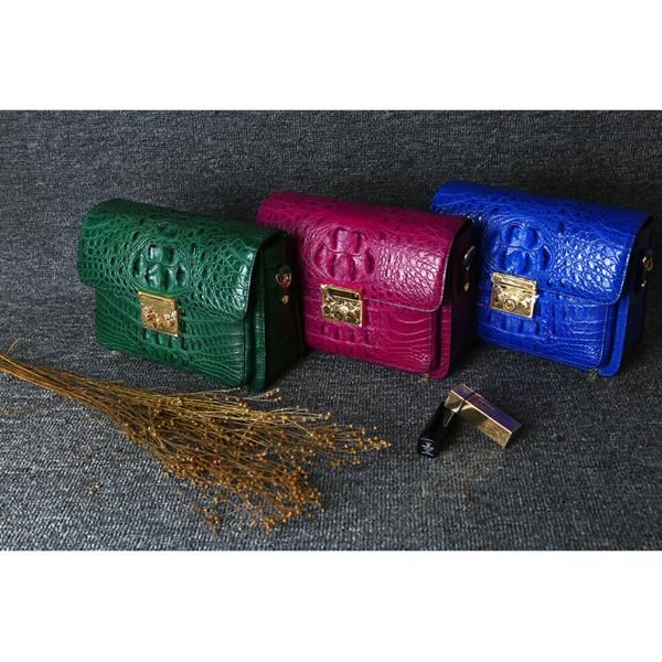 Genuine Crocodile Skin Women Sling Bag Authentic Exotic Alligator Leather Lady Single Shoulder Bag Female Small Purse