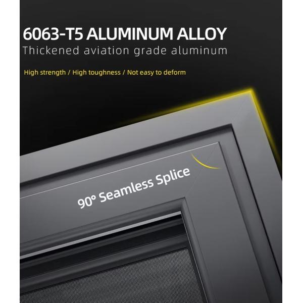 Black French Style Aluminum Sliding Glass Doors and Windows, Broken Bridge Aluminum