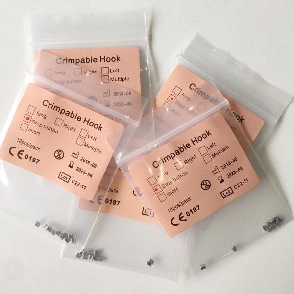 MFDS Approved 10pcs/Pack Lingual Button Crimpable Hooks Orthodontic Mini Stop Crimpable Stop Certification ce MFDS Standard