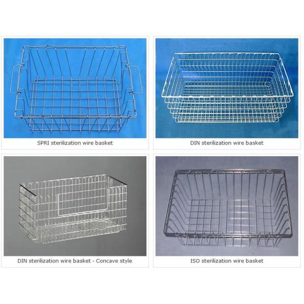 High Strength Metal Sterilization Trays Wire Basket Stackable For Washing Processes