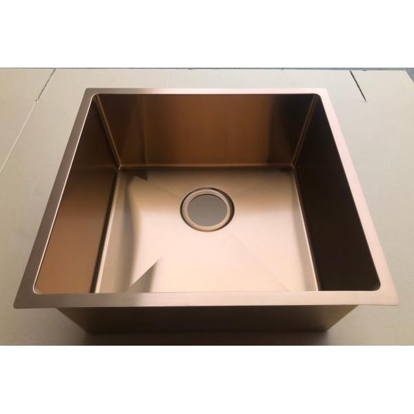 Copper PVD Surface Kitchen Sink Without Tap Holes 5 Years Warranty / Rose Gold Color Kitchen Sink