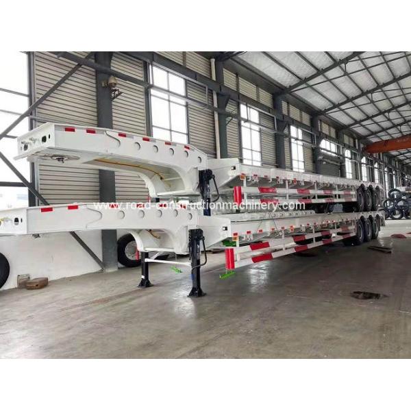 Steel Q345 CCC 60 Ton 3 Axle Low Bed Trailer With Mechanical Ladder