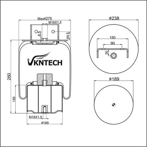 6430-2934678 6430-2934014 Air Suspension Spring For For Russian Market And Kamaz Truck