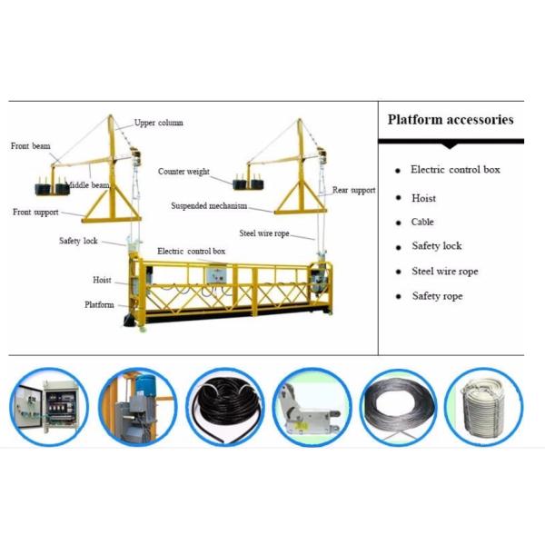Electric Movable Suspended Working Platform / Window Cleaning Platform 300m