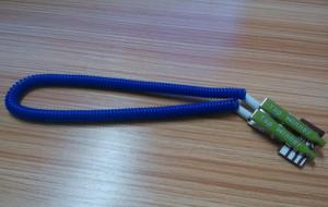 China Dental bib clip made of top quality plastic spring 385mm blue color w/metal alligator clip on sale