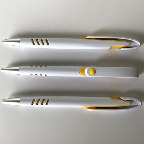 White color plastic silk printing LOGO ballpen