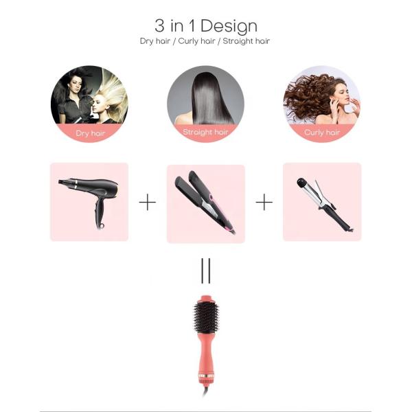 5 In 1 Hot Hair Brush Dryer , Electric Straightener Comb Multifunctional