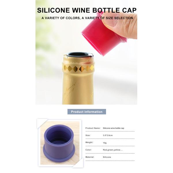 OEM Non Toxic Reusable Silicone Wine Bottle Caps