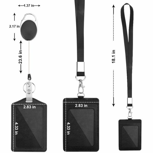 Detachable Neck Lanyard Strap Badge Reel ID Card Holders Set Retractable
