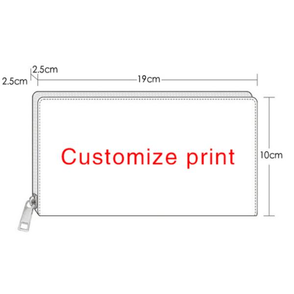 21cm 0.08KG Womens Credit Card Wallet With Zipper Patterned Clutch 10.5cm