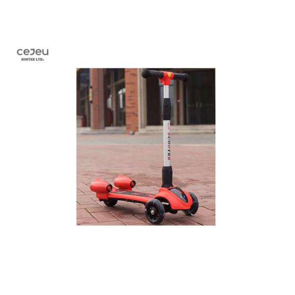 Music Bluetooth Baby Kick Scooter With Luminous PU Wheels Folding Spray Scooter