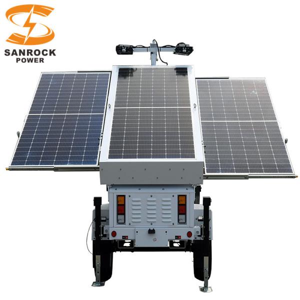 OEM Mobile Solar Light Tower Trailer Mounted Lighting Tower For Outdoor Activities