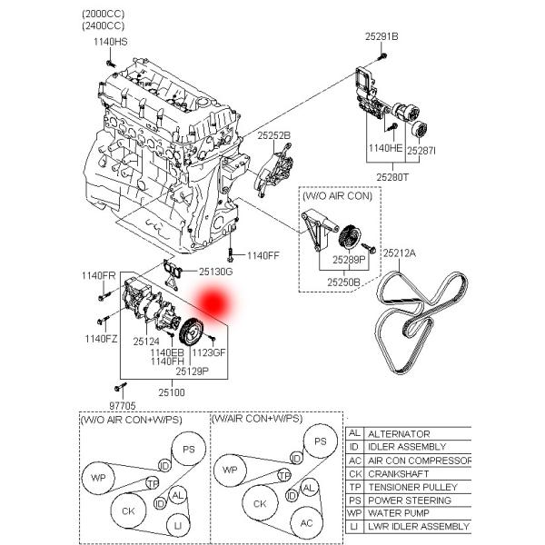 OEM 25100-25002 251002G100 WATER PUMP FOR HYUNDAI IX35(LM,EL,ELH)2.0 GDI