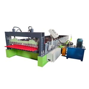 Cheap Galvanized Steel Corrugated Sheet Roll Forming Machine Working Speed 10-15 M/Min wholesale