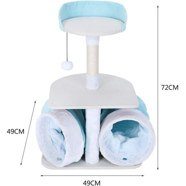 Plush Cat Climbing Tree Frame Jumping Platform With Tunnel Toy Luxury Scratcher Tree Bed