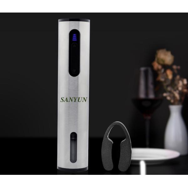 Luxury Rechargeable SS304 Electric Wine Opener Silver Color