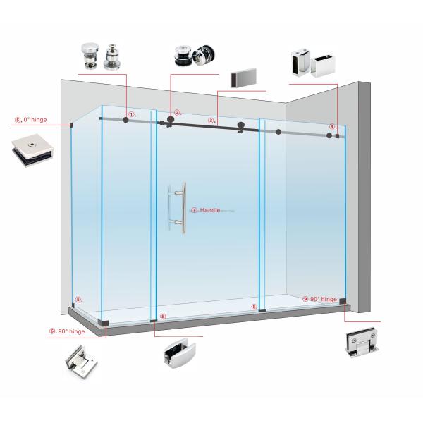 Modern Design Stainless Steel Sliding Door System Hardware for 10-12mm Thick Safe Glass