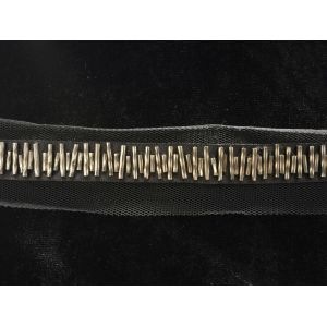 Cheap Gunmetal beaded tape beading trims for fashion dress wholesale