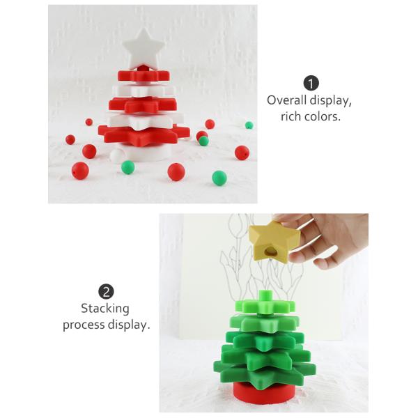 Babe Soft Silicone Stacking Rings Blocks With Christmas Tree Shape