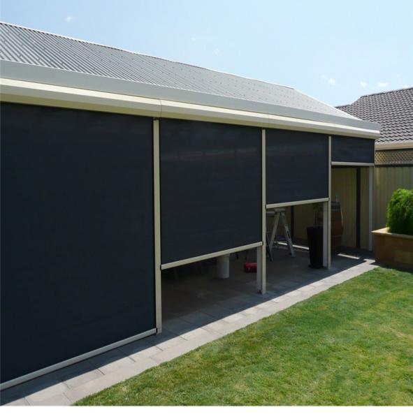 Motorized Retractable Window Awnings Outdoor Sunscreen Roller Blinds Fabric UV Protection